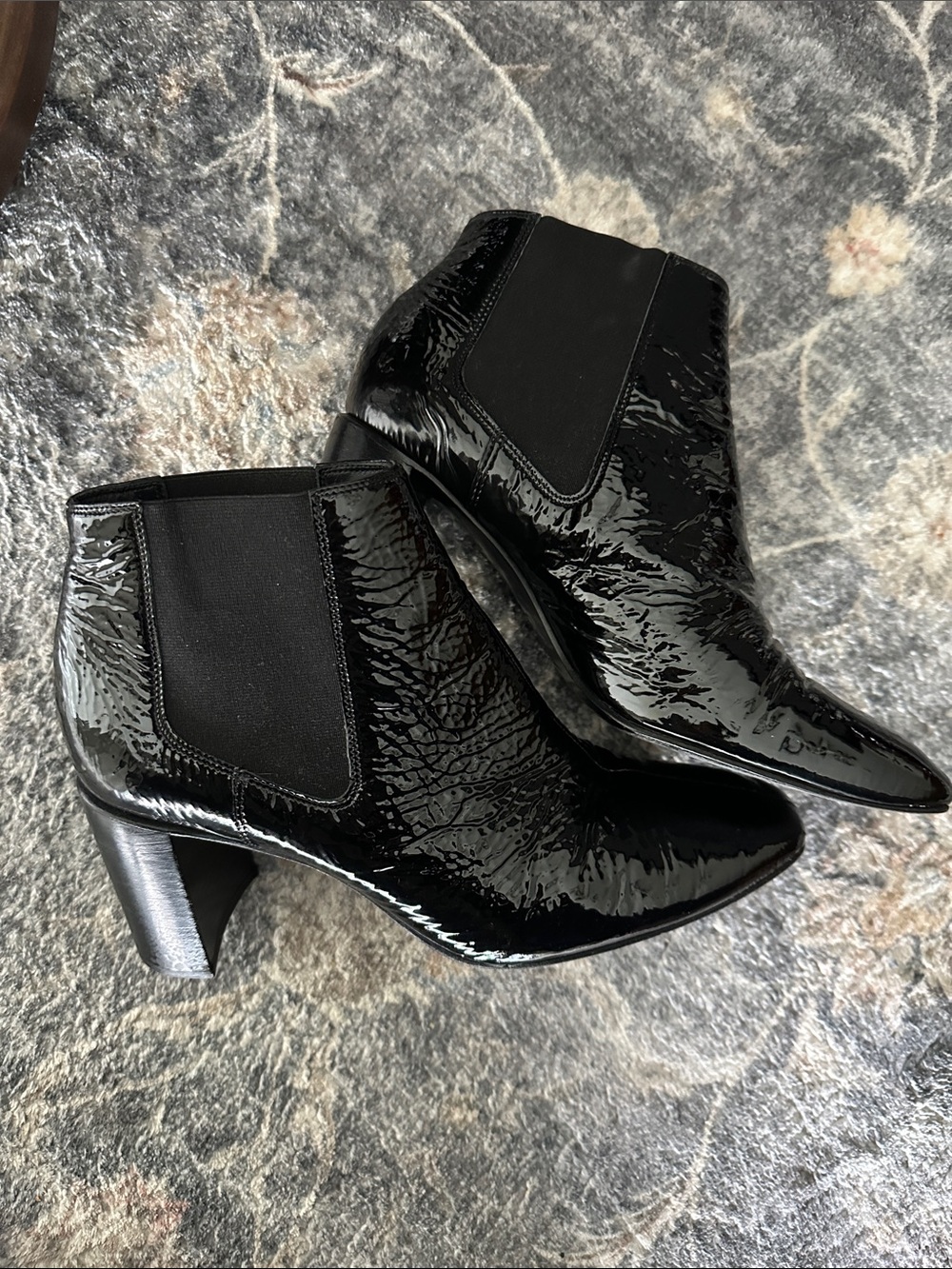 rag & bone Aslen Size 38 Black Patent Leather Ankle Boot